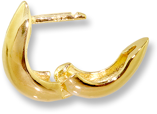 Classic Huggies U-Shaped Hinged Hoop Earrings 10k Yellow Gold