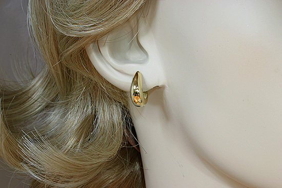 Classic Huggies U-Shaped Hinged Hoop Earrings 10k White Gold